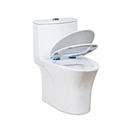 One piece ceramic Sanitary ware Siphonic S trap 300mm soft closing High pressure flush mechanism
